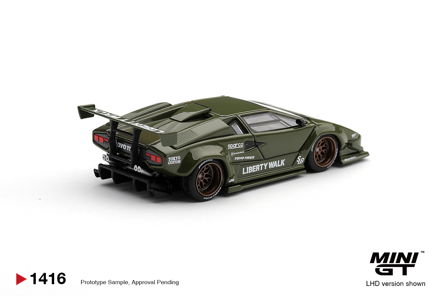 Pré Venda - Mini GT Lamborghini Countach LB-WORKS Army Green #1416